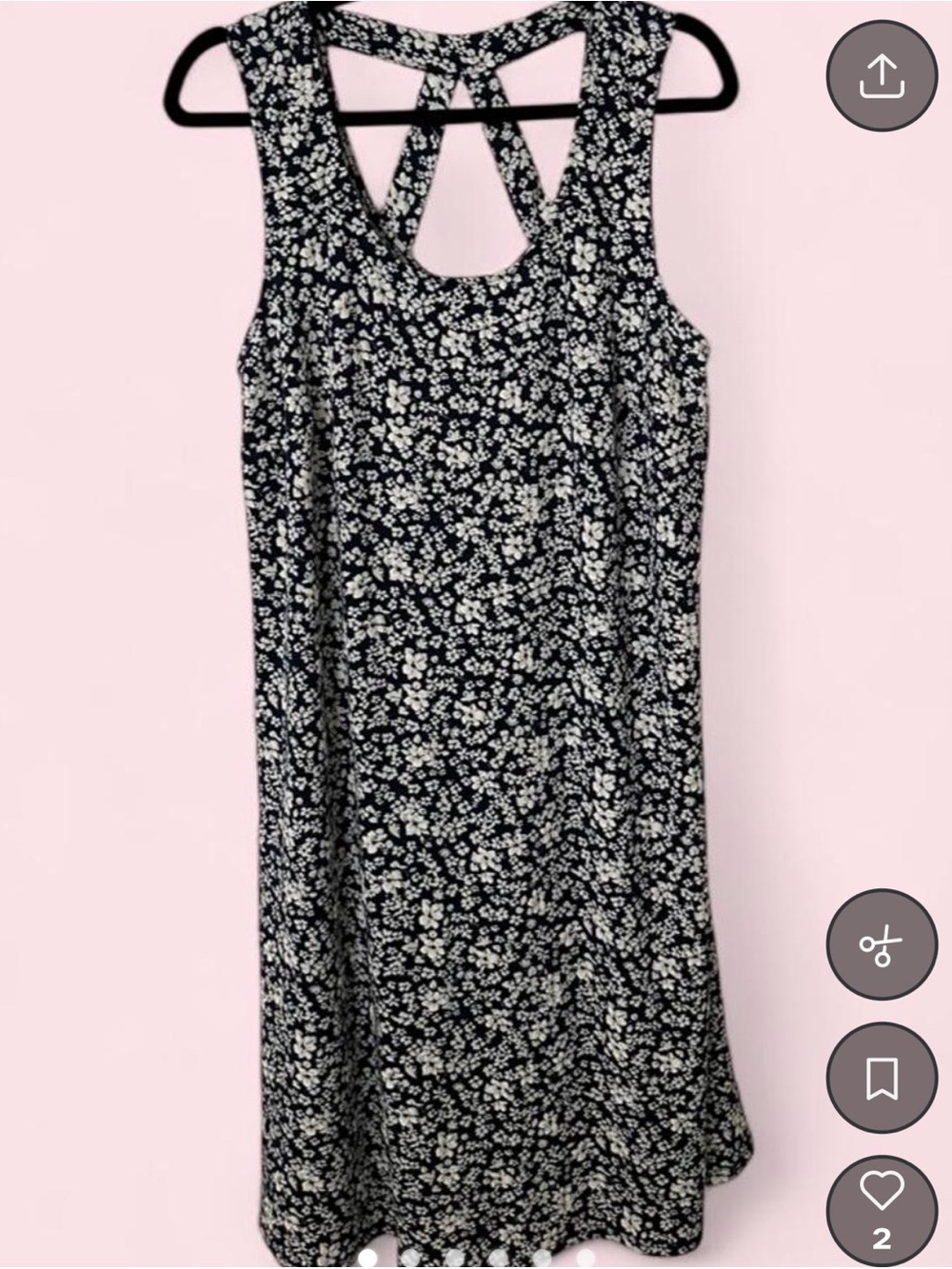 Black and White Floral Mini Dress with Racerback Detail